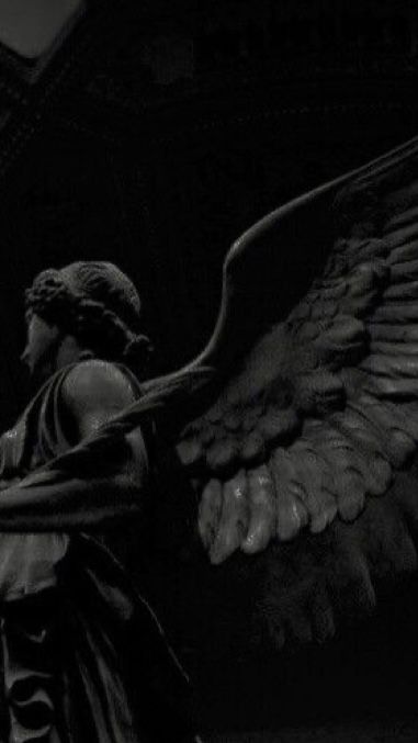 Fallen Angel Wallpaper, Black Angel Aesthetic Wallpaper, Dark Angel Wallpaper Aesthetic, Dark Statue Wallpaper, Black And White Angel Aesthetic, Rotting Flesh, Sculpture Aesthetic, Angel Statues Aesthetic Dark, Fallen Angel Art