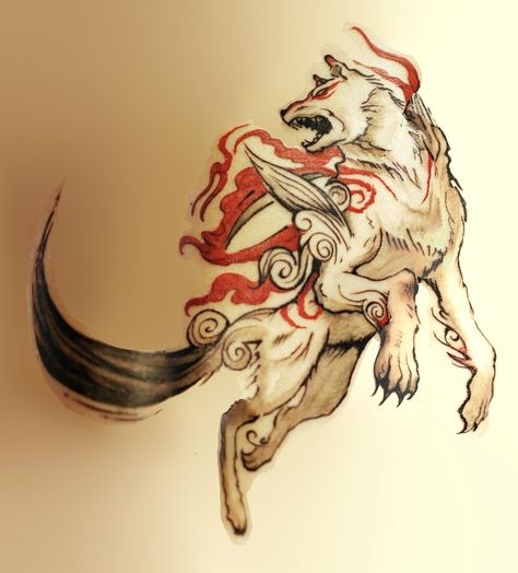 amaterasu okami tattoo Art Style Tattoo, Traditional Art Style, Okami Art, Drawing Pics, Japanese Mythology, Fox Tattoo, Style Tattoo, Japan Tattoo, Japanese Tattoo Art