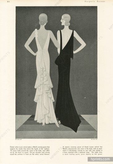 Doge Of Venice, 1930s Gown, 40's Fashion, Dinner Gowns, Velvet Evening Gown, Madeleine Vionnet, Formal Evening Wear, Fashion Drawings, Backless Evening Dress