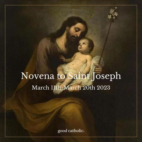 Good Catholic on Instagram: "St. Joseph's feast day is traditionally celebrated on March 19th. However, this year the 19th is the 4th Sunday of Lent. Due to this, the feast of St. Joseph will be celebrated by the Church on March 20th. In preparation for this feast day, we will be praying a novena to Saint Joseph beginning today, March 11th, and ending on his celebration on the 20th! Swipe through to learn the daily Novena prayers! Will you be joining us? Good St. Joseph, pray for us!" St Joseph Novena, Feast Of St Joseph, Novena Prayers, Saint Joseph, March 20th, Pray For Us, St Joseph, The Church, Jesus