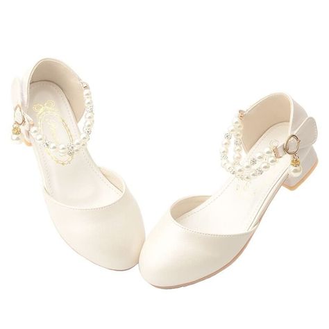 PRICES MAY VARY. Adorable ballet shoes was made by high-quality Synthetic Leather upper with pearl strap decoration, very cute and eye catching. Anti-slip Rubber sole, lightweight and wear resistant. Hook & Loop closure, easy to take on or off. Soft breathable lining, super comfortable for your liltter baby to wear Perfect for school, party, wedding or deaily wear. Good to match with dress,jeans or other daily clothes. Material: High quality Synthetic leather  Closure Type: Hook & Loop closure Wedding Shoes Kids, Elegant Closed Toe Wedding Shoes For First Communion, Mary Jane Low Heel Wedding Shoes, Baby White Dress Shoes, Flower Girl Dress Shoes, Toddler Flower Girl Shoes, Christmas Elementary, School Wedding, Clothes Material