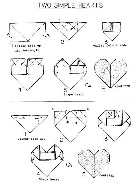 2 Simple hearts Dollar Heart Origami, Easy Origami Heart, Origami Step By Step, Dollar Origami, Origami Diagrams, Origami Ball, Dollar Bill Origami, Origami For Beginners, Origami Dragon