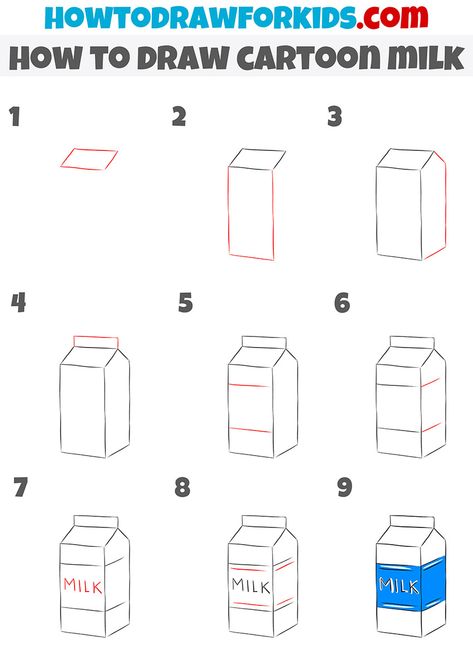 Milk Cartoon Drawing, How To Draw Food Easy, How To Draw Milk, Milk Carton Drawing, Milk Doodle, Milk Drawing, Creating A Capsule Wardrobe, Easy Drawing Guides, Teen Wallpaper