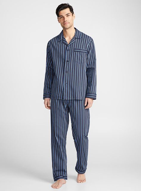 Mens Night Suit, Striped Pyjama, Pajamas Aesthetic, Men Nightwear, Banana Man, Mens Nightwear, Pajama Fashion, Mens Sleepwear, Striped Pyjamas