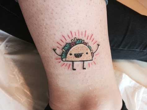 Matching Taco Tattoos For Best Friends, Matching Taco Tattoos, Minimalist Taco Tattoo, Taco Tattoo Ideas, Taco Tattoo Black And White, Cute Taco Tattoo, Small Taco Tattoo, Taco And Margarita Tattoo, Taco Tattoo