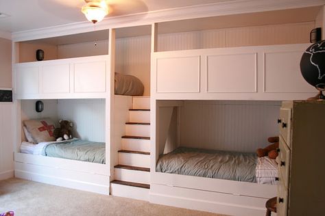 Bunkbeds Bunk Beds Boys, Modern Bunk Beds, Diy Bunk Bed, Kids Shared Bedroom, Bunk Beds Built In, Built In Bunks, Cool Bunk Beds, Bunk Beds With Stairs, Bunk Bed Designs