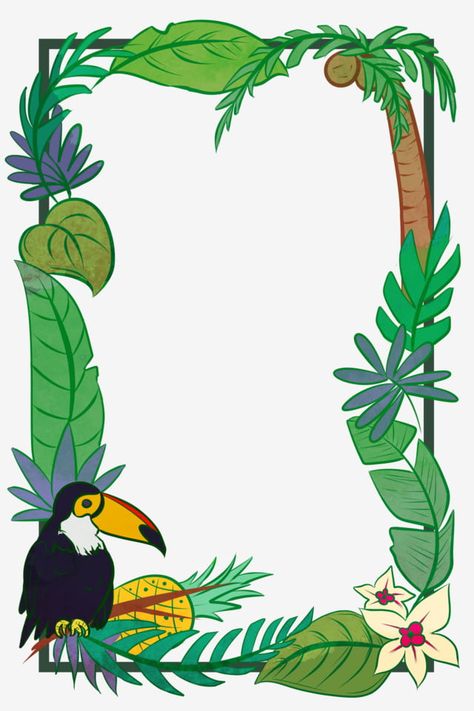 Rainforest Theme Classroom, Rainforest Pictures, Jungle Theme Classroom Decorations, Plant Border, Cost Rica, Border Illustration, School Pic, Jungle Theme Classroom, Forest Festival