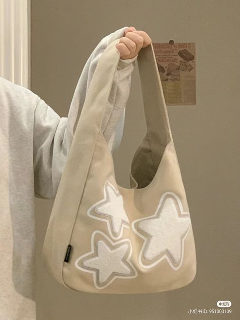 Aesthetic Hobo Bag, Aesthetic Amazon, Korean Bag, My Style Bags, Unique Handbag, Aesthetic Bags, Painted Tote, Bag Aesthetic, Girly Bags