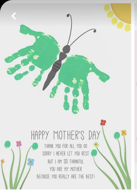 Diy Mothers Day Card, Mothers Day Crafts Preschool, Hand Print Art, Diy Mothers Day, Diy Mother's Day Crafts, Toddler Craft, Mother's Day Projects, Baby Art Projects, Toddler Arts And Crafts