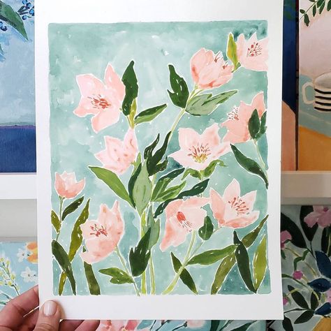 Lindsay Brackeen | Artist (@lindsaybrackeen) • Instagram photos and videos Boho Chic Wall Decor, Nursery Bohemian, Pink Flowers Art, Girl Nursery Pink, Chic Wall Decor, Tropical Wall Decor, Tropical Art Print, Wall Decor Pink, Wreath Illustration