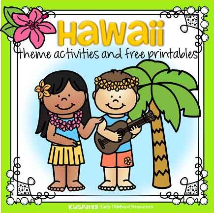 Hawaii theme activities and printables for preschool and kindergarten - KIDSPARKZ Luau Crafts, Hawaii Crafts, Games For Preschool, Hawaii Activities, Hawaii Kids, Around The World Theme, Hawaiian Crafts, Hawaii Theme, Pineapple And Coconut