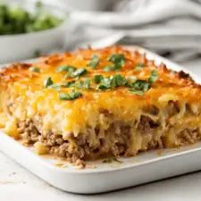 Hamburger Hashbrown Casserole, Hamburger Hashbrown, Casserole With Ground Beef, How To Cook Hamburgers, Hashbrown Casserole Recipe, Hashbrown Casserole, Rice Casserole Recipes, Cheesy Casserole, Beef And Potatoes