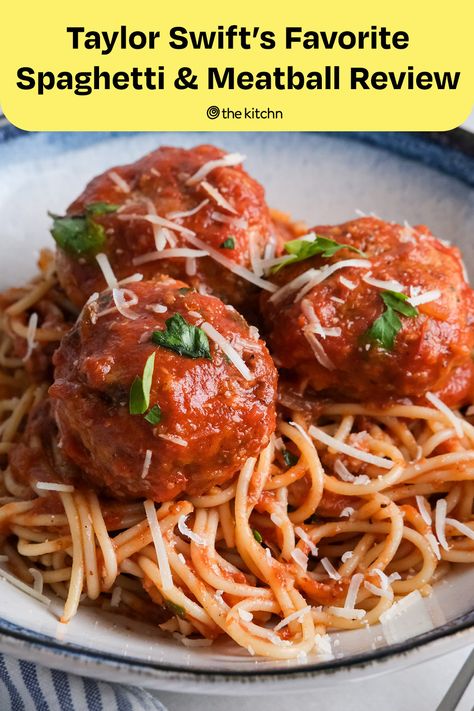 Taylor Swift swears by this classic Ina Garten recipe for spaghetti and meatballs recipe when she hosts dinner parties. Meatball Recipes Ina Garten, Ina Meatballs, Ina Garten Meatballs, Ina Garten Real Meatballs And Spaghetti, Natashas Kitchen Recipes Meatballs, Spaghetti Meatball Recipes, How To Make Meatballs, One Pan Dinner, Host Dinner Party