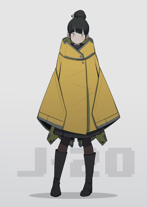 Cold Clothing Character Design, Long Jacket Reference Drawing, Character Hoodie Design, Big Coat Character Design, Anime Raincoat, Big Jacket Character Design, Oversized Hoodie Drawing, Hoodie Character Design, Cloaked Character Design