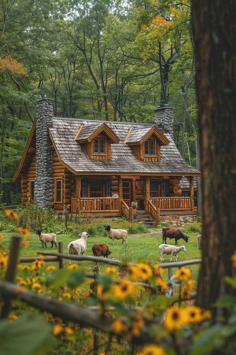 Woods Cabin, Country Vibe, Rustic Homes, Fantasy Village, Cabin Aesthetic, Log Cabin Rustic, Cozy Cabins, Dream Life House, Fairytale Cottage