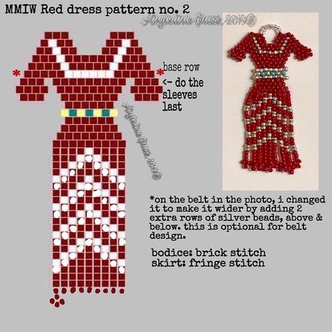 Mmiw Red Dress, Dress Beading Patterns, Red Dress Pattern, Red Beaded Dress, Dress Beading, Native American Beadwork Patterns, Native Beading Patterns, Beaded Earrings Native, Motifs Perler