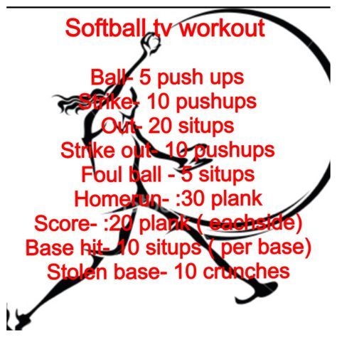 Softball Workouts At The Gym, Workout For Core, Tv Workout, Softball Tips, Softball Memes, Softball Things, Softball Workouts, Tv Workouts, Softball Cheers