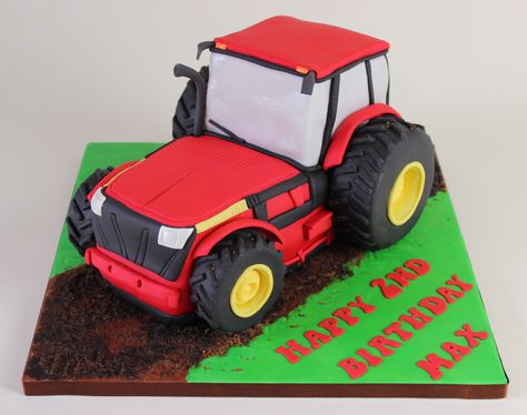 Red tractor cake 2 Tractor Cake, Red Tractor Cake, Birthday Cake With Tractor, Tractor Shaped Cake, Tractor Ted Birthday Cake, Red Tractor Birthday, Tractor Birthday Cakes, Wedding Card Craft, Tractor Birthday Invitations