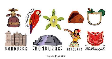 Honduras elements set #AD , #Honduras, #set, #elements Roatan Honduras, Mo Design, Hispanic Heritage Month, Layout Template, Creative Tattoos, Social Media Business, Logo Maker, Create A Logo, Graphic Image