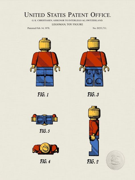 Lego Patent, Lego Blueprint, Lego Poster, Lego Print, Lego Decorations, Animation Classes, Lego Collection, Lego Diy, Pub Design