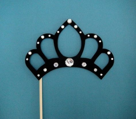 Black Crown With Jewels Photo Booth Props Photo Booth Props Wedding, Foto Kids, Wedding Photo Booth Props, Photos Booth, Wedding Photo Props, Tiara Wedding, Diy Photo Booth, Wedding Photo Booth, On A Stick