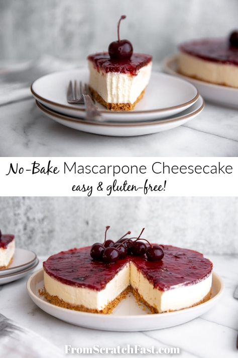 Marscapone Recipes Easy, Cheesecake With Mascarpone Cheese, Savory Marscapone Recipes, No Bake Mascarpone Cheesecake, Mascarpone Cheesecake No Bake, Easy Mascarpone Dessert, Recipes With Marscapone Cheese Desserts, Recipes With Mascarpone Cheese Desserts, Easy Mascarpone Recipes