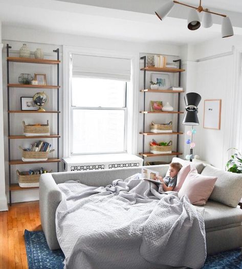 Apartment In Nyc, Nesting With Grace, New York City Apartment, Small Apartment Living Room, Small Apartment Decorating, Family Of 4, Small Apartment Living, Design Apartment, Tiny Apartment