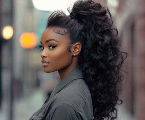 9+ Bold Hair Style for Ponytail with a Side Sweep • 333+ Inspiring Lifestyle Ideas African American Ponytail Hairstyles, Modest Hairstyle, Human Hair Ponytail Extensions, Human Hair Ponytail, Clip In Ponytail Extensions, Quick Hairstyle, Inspiring Lifestyle, Frontal Hair, Long Ponytail