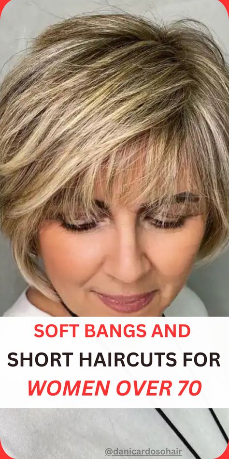 Haircuts for Women Over 70 With Bangs Short Bob Wig With Bangs, Short Bob With Wispy Bangs, Short Layered Bangs, Short Straight Hairstyles With Bangs, Short Bob With Bangs Round Face, Short Feminine Haircut Round Face, Hair Styles For Short Hair With Bangs, Short Hairstyle With Bangs Women, Short Bob With Bangs For Fine Hair