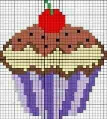 Cupcake Cross Stitch, Cross Stitch Kitchen, Pixel Crochet, Pola Kristik, Pola Sulam, Crochet Tapestry, Knitting Charts, Stitching Art, Cross Stitch Flowers