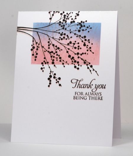 Clean And Simple Handmade Cards, Thank You Cards Diy, Watercolor Birthday Cards, Winter Berries, Silhouette Cards, Spring Background, Spring Blossoms, Paint Cards, Penny Black