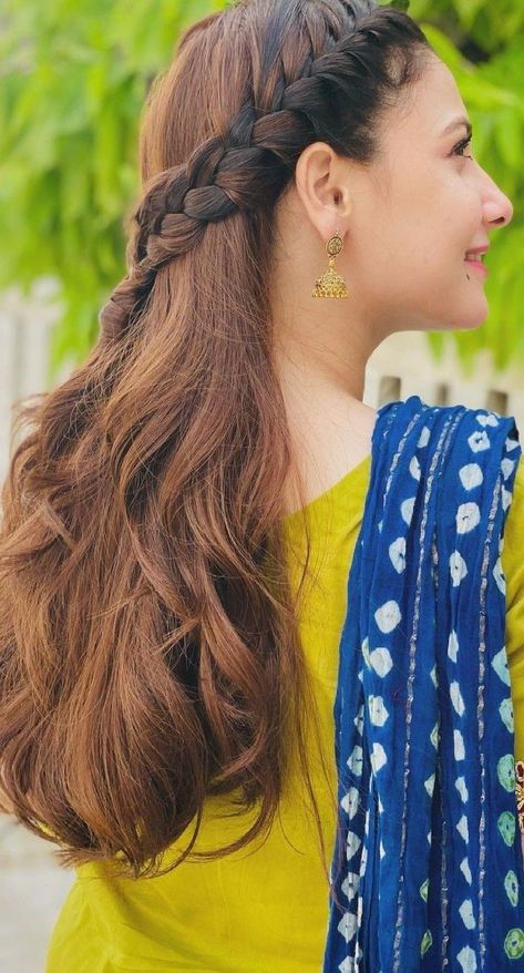 Punjabi Hairstyles, Wedding Hair Up, Traditional Hairstyle, Beautiful Braided Hair, Ethnic Hairstyles, Open Hairstyles, Front Hair Styles, French Hair, Hair Up Styles