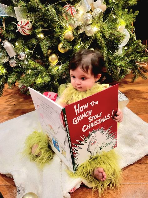 Grinch Photoshoot, Christmas Picture Ideas, 2nd Birthday Photos, Christmas Baby Pictures, Baby Grinch, Mr Grinch, Christmas Picture, Christmas Mini Sessions, 25 Days Of Christmas