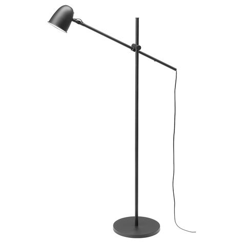 SKURUP Floor/reading lamp with LED bulb, black Metal, rugged constructions and timeless design – enjoy the SKURUP lamp series for a long time. Simple adjustments and different types of lamps make the series practical and flexible throughout the home. Ikea Skurup, Ikea Floor Lamp, Industrial Design Style, Ikea Home, Small Lamp, Reading Lamp Floor, Hue Philips, White Room, Candelabra Bulbs