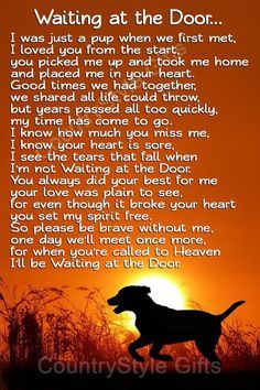 Pet Dog Memorial Waiting at the Door Rainbow Bridge Keepsake | Etsy Losing A Pet Quotes, Dog Heaven Quotes, Miss My Dog, Dog Poems, Pet Sympathy Cards, Dog Quotes Love, Heaven Quotes, Dog Heaven, Pet Remembrance