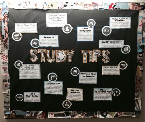 Study Tips Bulletin Board Study Tips Ra Bulletin Board, Study Tips Bulletin Board, Study Skills Bulletin Board, Study Bulletin Board, Passive Programming, High School Bulletin Boards, College Bulletin Boards, Passive Programs, Writing Studio