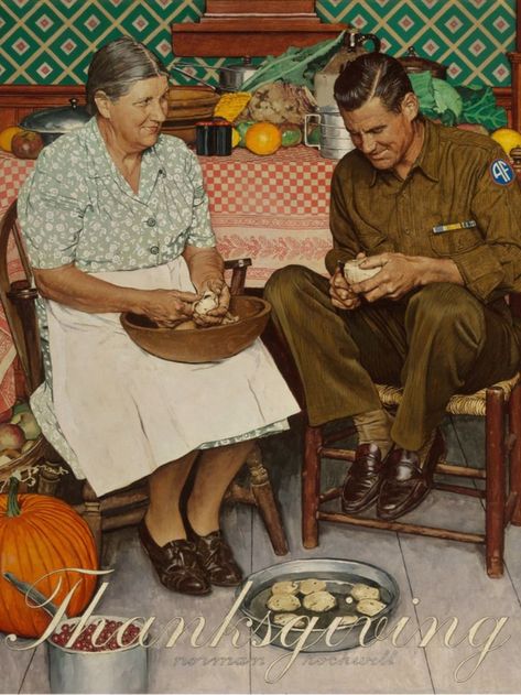 Long unrecognized as an original, Norman Rockwell's painting "Home for Thanksgiving" sells for $4.3 million, helping to save an American Legion Post in Massachusetts. Norman Rockwell Thanksgiving, Americana Artwork, Norman Rockwell Christmas, Norman Rockwell Art, Rockwell Paintings, Norman Rockwell Paintings, Americana Art, Nostalgic Art, Norman Rockwell