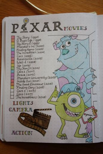 Disney Movies List, Disney Movies To Watch, Bullet Journal Ideas Templates, Creating A Bullet Journal, Bullet Journal Mood Tracker Ideas, Bulletin Journal Ideas, Bullet Journal Tracker, Bullet Planner, Family Look