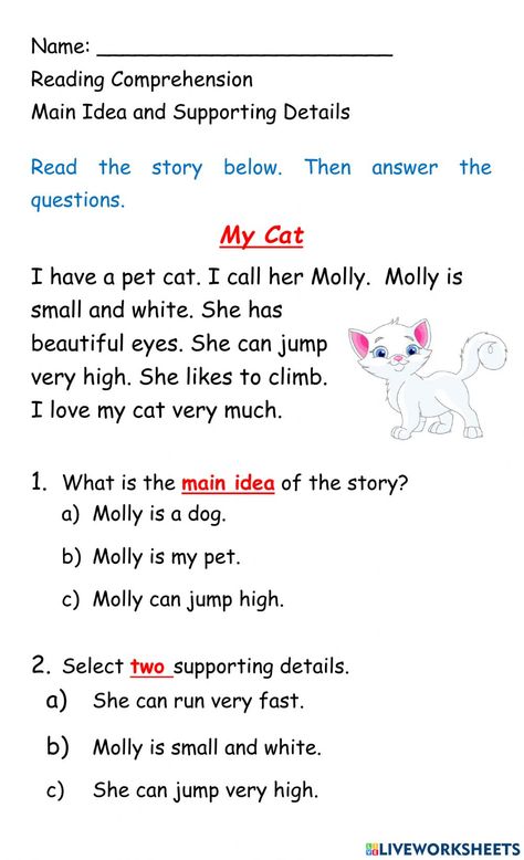 Main Idea 1st Grade, Main Idea Worksheets 2nd Grade, Main Idea Worksheet 1st Grade, Main Idea And Details Worksheet, Main Idea And Details Activities, Main Idea Supporting Details, Text Features Activities, Main Idea Activities, Reading Main Idea