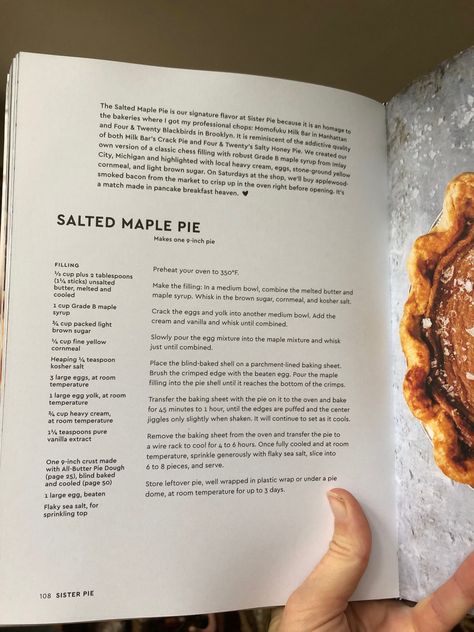 Salted Maple Pie Sister Pie, Salted Maple Pie, Sister Pie, Maple Tarts, Maple Pie, 2023 Thanksgiving, Canadian Style, Momofuku Milk Bar, Milk Bar