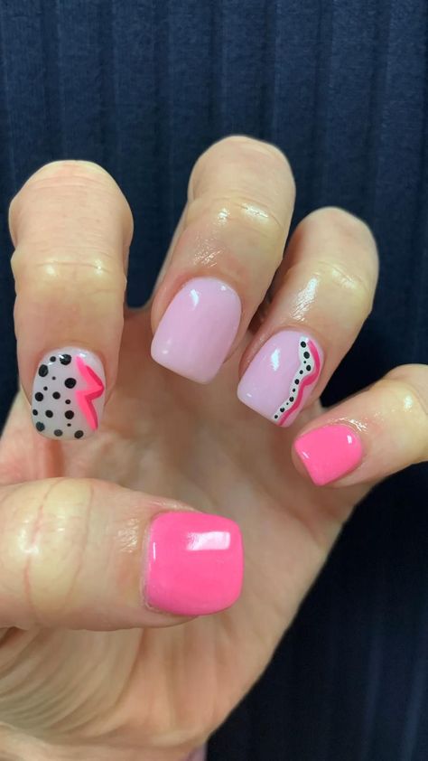 Country Nails Short, Pink Nails With Design, Country Acrylic Nails, Summer Nail Color, Nail Inspired, Nails With Design, Western Nails, Country Nails, Cow Nails