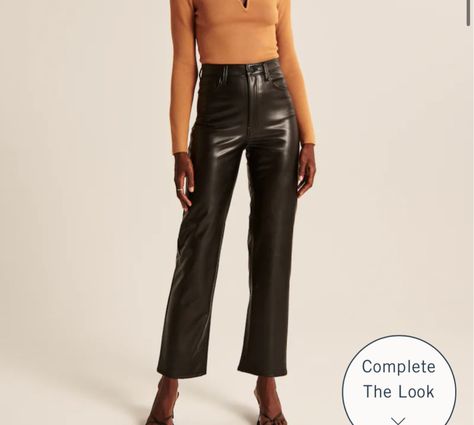 Vegan Leather Ankle Straight Pants curated on LTK Peg Pants, Abercrombie (women), Cropped Cargo Pants, Paperbag Pants, Black Cropped Pants, Leather Pant, Love Jeans, Abercrombie And Fitch Jeans, High Rise Pants