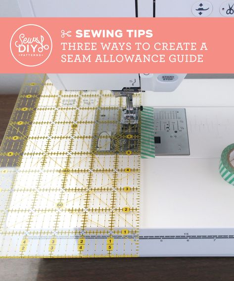 Three Ways to Create a Seam Allowance Guide — Sew DIY Diy Seam Guide For Sewing Machine, Seam Allowance Guide, Picnic Blanket Diy, Rug Hacks, Fabric Bracelets Diy, Zip Pouch Tutorial, Diy Pouch Tutorial, Sewing Area, Diy Sunglasses