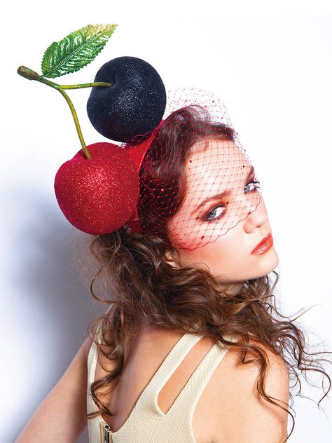 Piers Atkinson – Cherry Headband Cherry Headband, Salad Party, Mad Hat, Elegant Hats, Hat Ideas, Top Design Fashion, Fancy Dresses Party, Innovative Fashion, Head Band