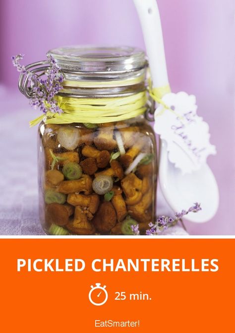 Pickled Chanterelles Pickled Chanterelle Mushrooms, Chanterelle Mushroom Recipes, Chanterelle Recipes, Healthy Delicious Recipes, Pickling Recipes, Healthy Delicious, Eat Smarter, Mushroom Recipes, Pressure Cooking