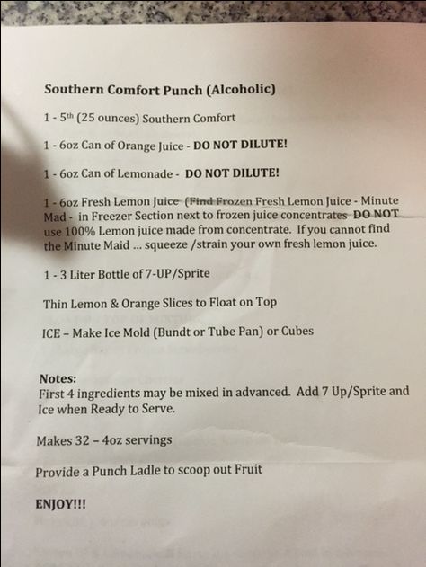 Southern Comfort Punch Southern Comfort Punch Recipes, Southern Comfort Punch, Southern Comfort Cocktails, Southern Comfort Drinks, Spiked Drinks, Southern Drinks, Hey Bartender, Alcholic Drinks, Christmas Drinking