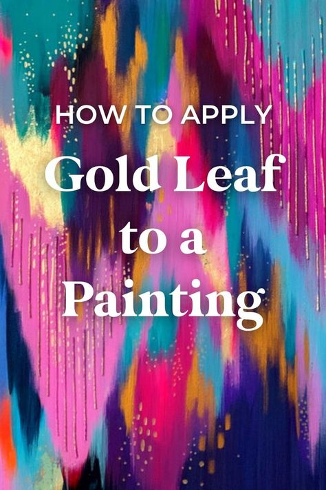 Want to add some sparkle and shine to your acrylic paintings? Try using gold leaf! Not sure how to use gold leaf? Learn how in this art tutorial! How To Apply Gold Leaf To Canvas, Gold Foil Art Canvas, Abstract Gold Leaf Painting, Art Journaling Supplies, Buddha Painting Canvas, Abstracted Art, Buddha Canvas, Flower Painting On Canvas, Gold Art Painting