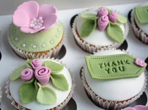 Thank you cupcakes 80th Cupcakes, Thank You Cupcakes Ideas, Teachers Appreciation Cupcakes, Flower Pot Cupcakes Ideas, Thank You Cupcakes Teacher, Flower Pot Cupcake, Teacher Cupcakes, Happy Mother’s Day Cupcakes, Thank You Cupcakes