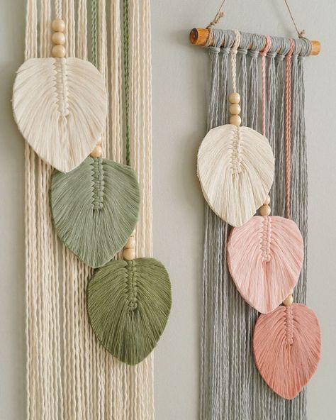 BeanDaikon Macrame | Looking to gift yourself (or a fellow handmade craft lover) something fun? Our Macrame Leaves Decor is the ultimate Boho Room Decor… | Instagram Boho Jungle Nursery, Simpul Makrame, New Home Presents, Macrame Wall Hanger, Jungle Nursery, Bohemian Wall Art, Boho Room Decor, Macrame Wall Art, Leaf Wall Art