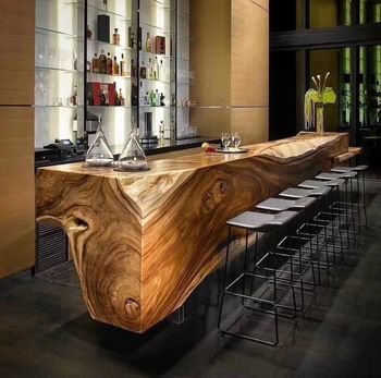 New Design Fashionable Long High Industrial Vintage Restaurant Kitchen Wood Slab Home Bar Tables Counter - Buy Bar Tables,Bar Counter,Home Bar Product on Alibaba.com Modern Home Bar Designs, Bar Counter Design, Log Table, Modern Home Bar, Home Bar Design, Vintage Restaurant, Counter Design, Residential Interior Design, Top Interior Designers